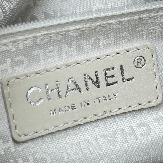 Chanel Ivory Square Quilt Lax Bowling Bag