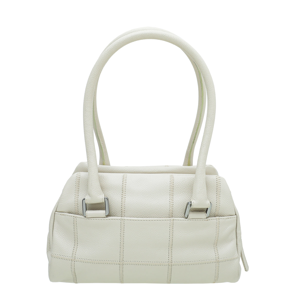 Chanel Ivory Square Quilt Lax Bowling Bag-Chanel-THE CLOSET