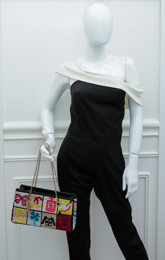 Chanel Black Multicolor Needlepoint Precious Symbols Bag – The Closet