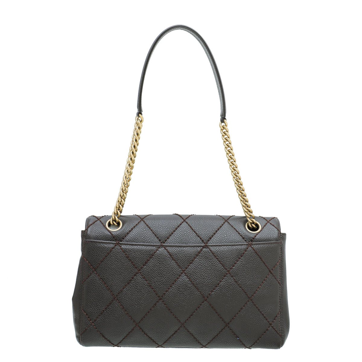 Chanel Chocolate Diamond Quilt Border Flap Medium Bag-Chanel-THE CLOSET