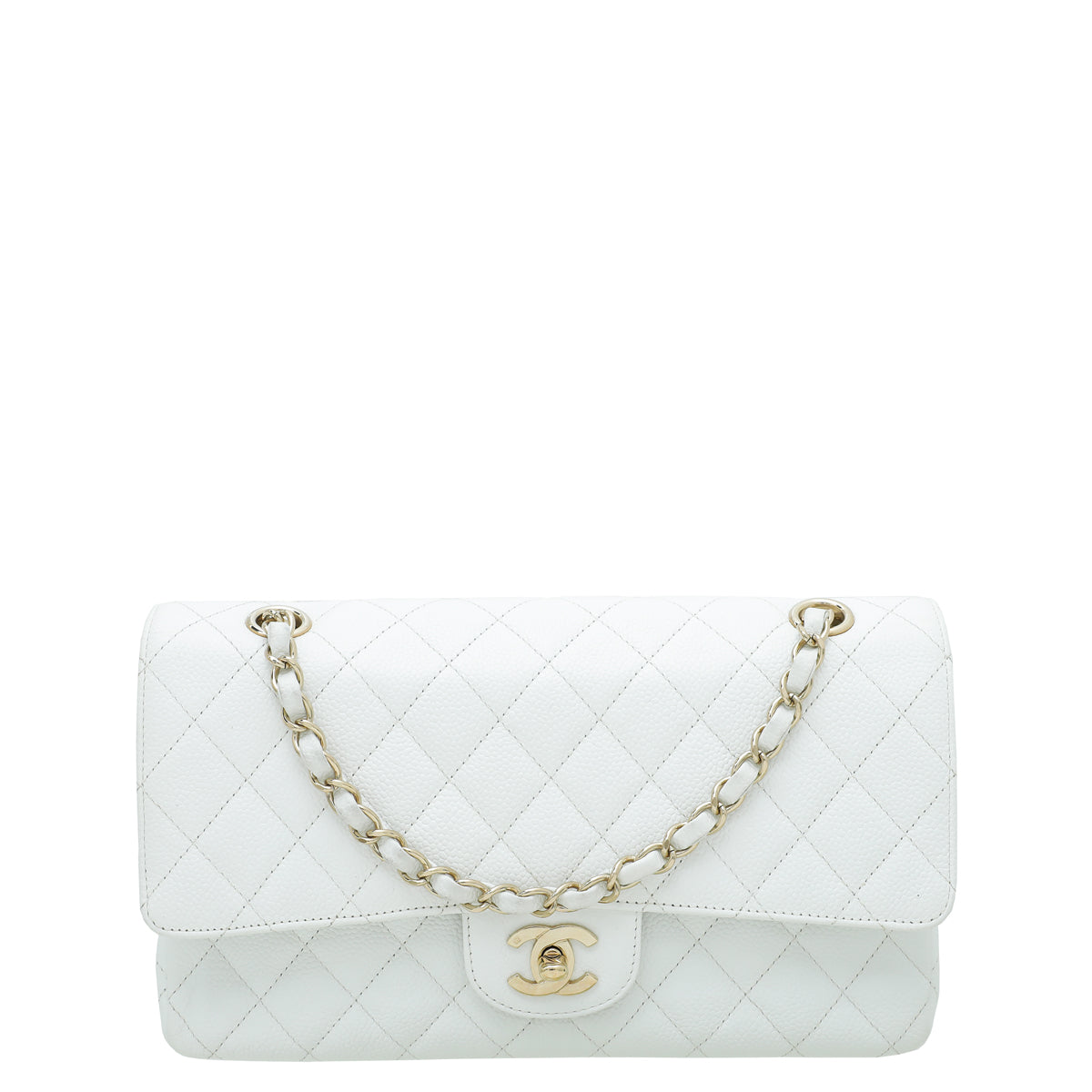 Chanel White Classic Double Flap Medium Bag-Chanel-THE CLOSET