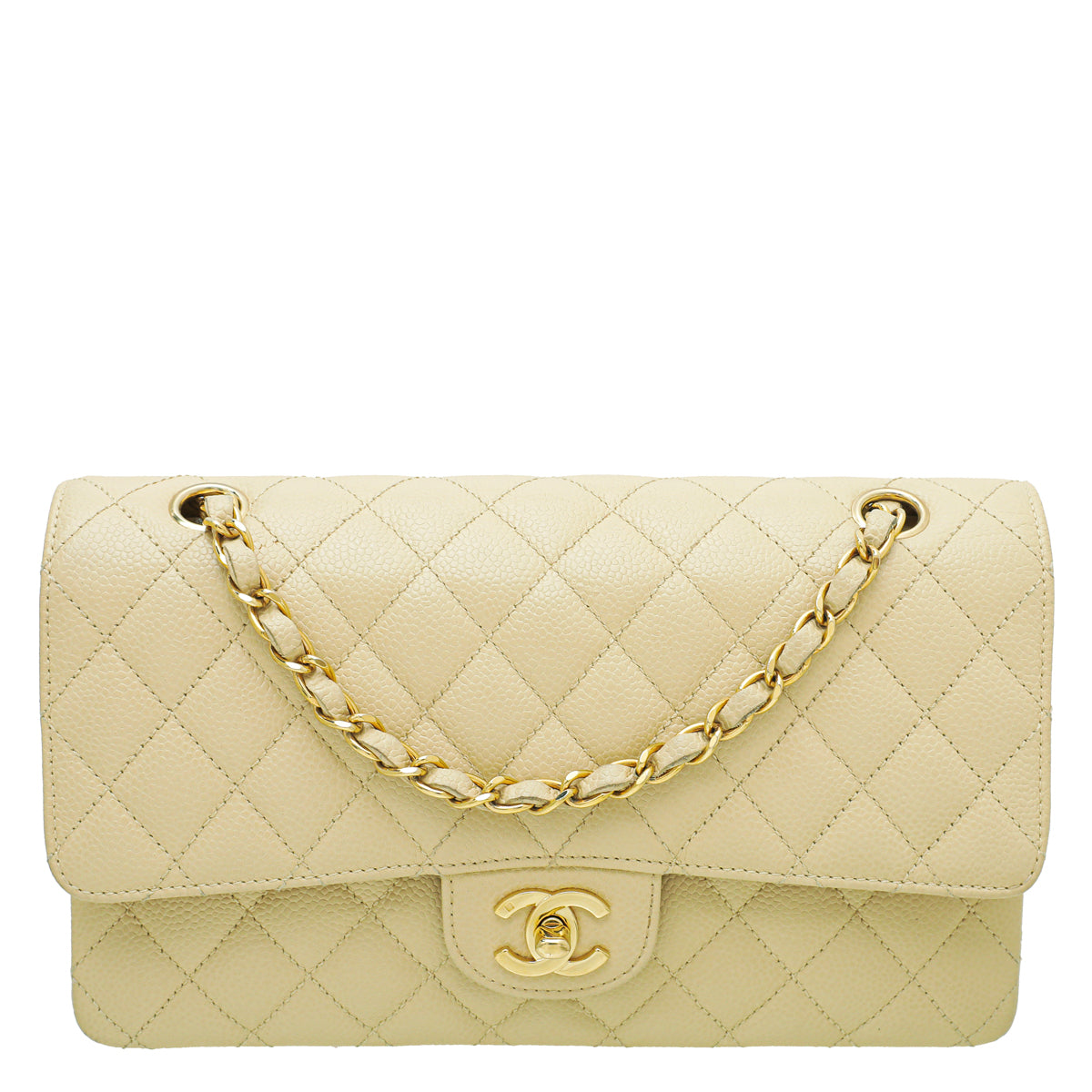 Chanel Beige Classic Double Flap Medium Bag-Chanel-THE CLOSET