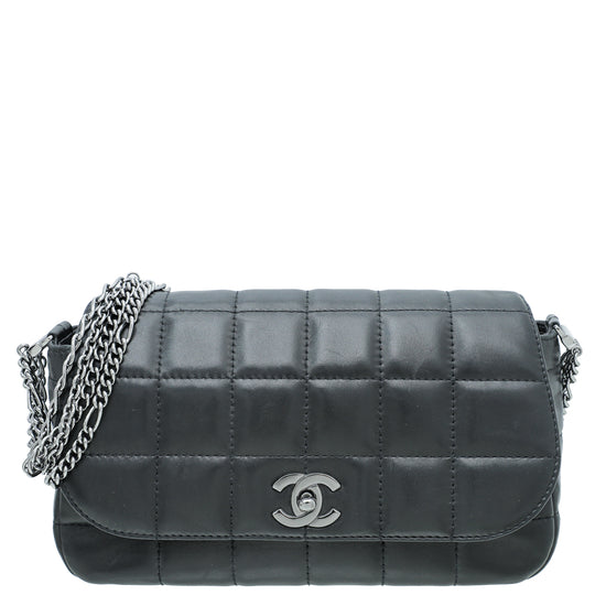 Chanel Black Chocolate Bar Multi Chain Flap Bag – The Closet
