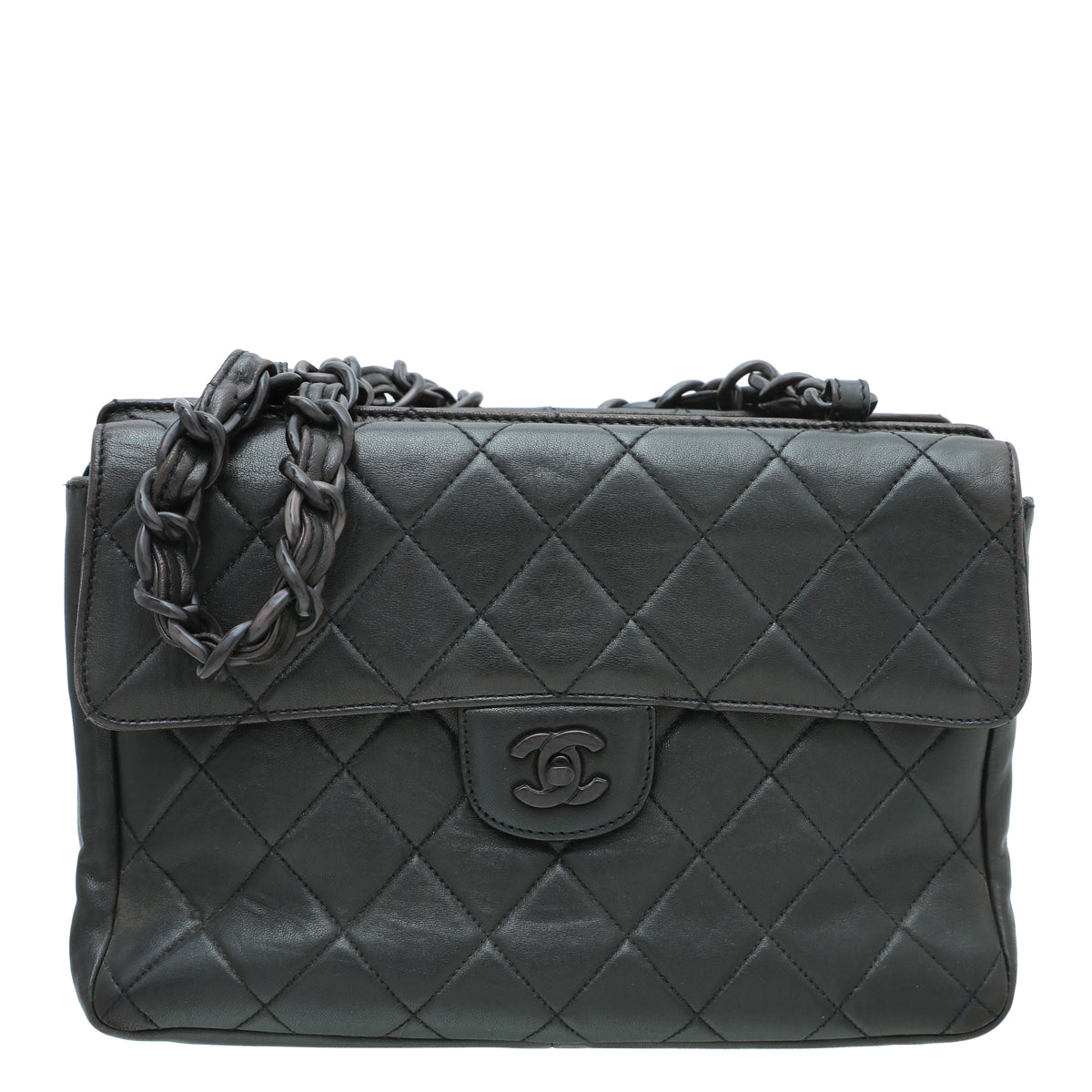 Chanel Chocolate Brown CC Resin Flap Zipped Bag-Chanel-THE CLOSET