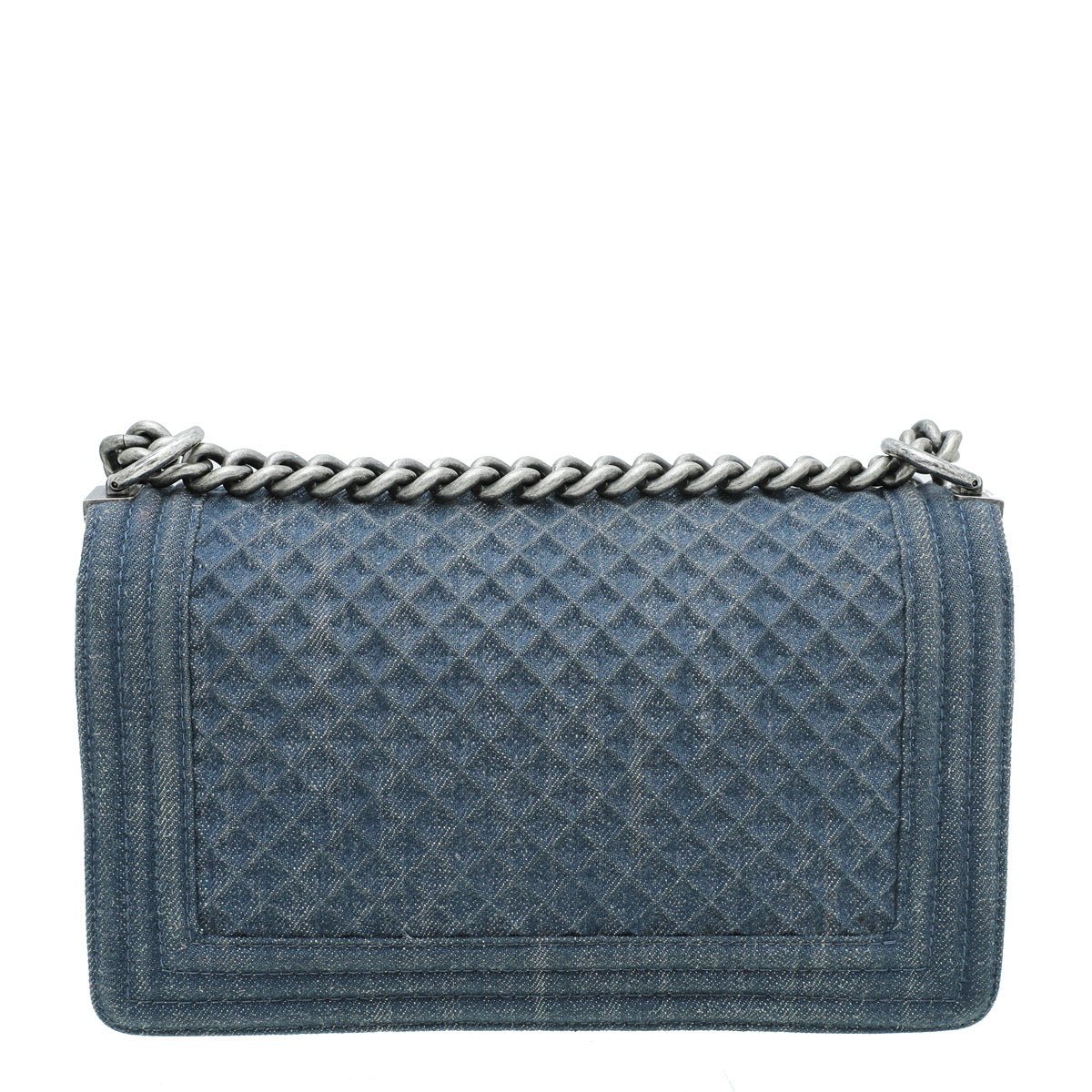 Chanel Grey Blue Le Boy Denim Diamond Medium Bag-Chanel-THE CLOSET