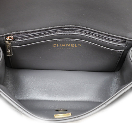 Chanel Grey CC Mini Rectangular Top Handle Bag