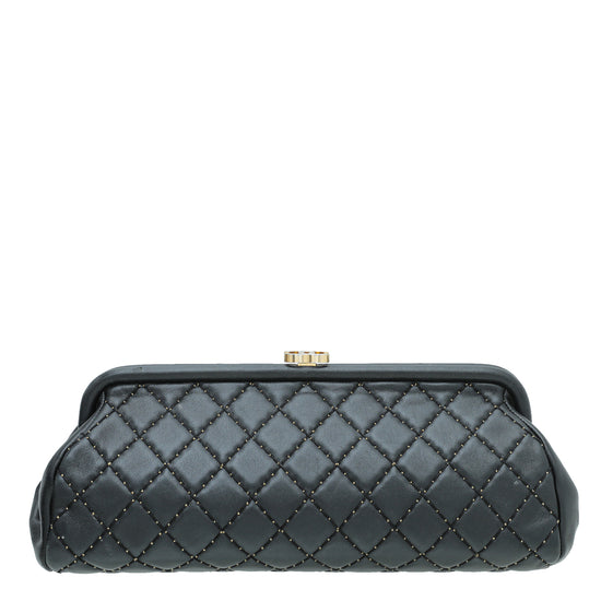 Chanel Black CC Quilted Timeless Clutch – The Closet