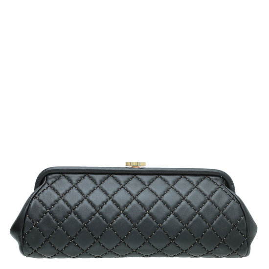 CHANEL Lambskin Timeless Clutch Bag Black Quilted Silver Hardware Leather  ref.587090 - Joli Closet