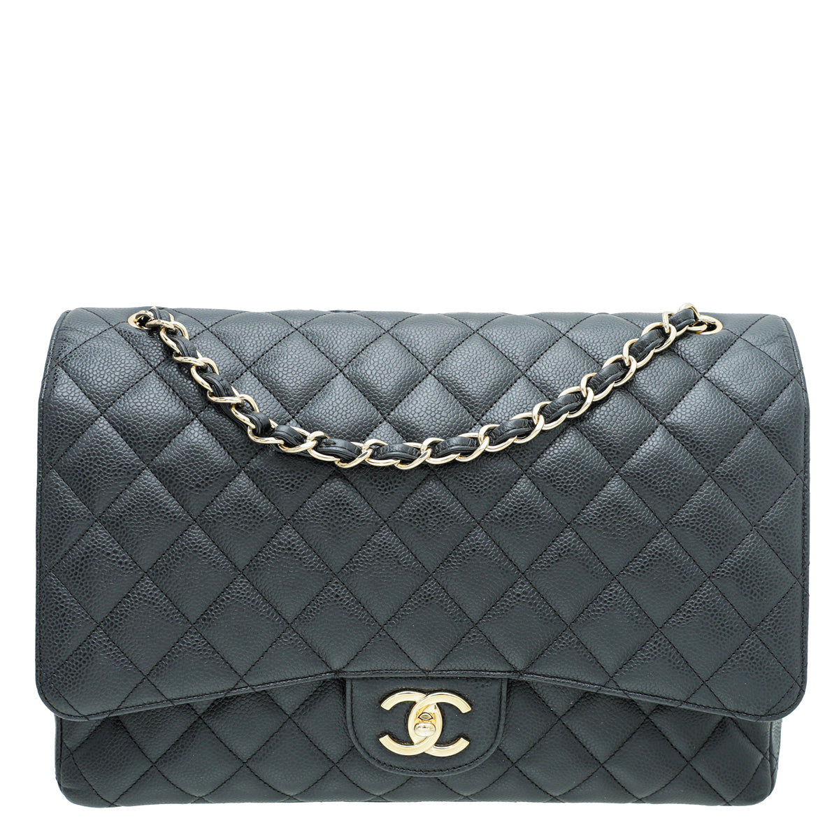Chanel Black CC Classic Double Flap Maxi-Chanel-THE CLOSET
