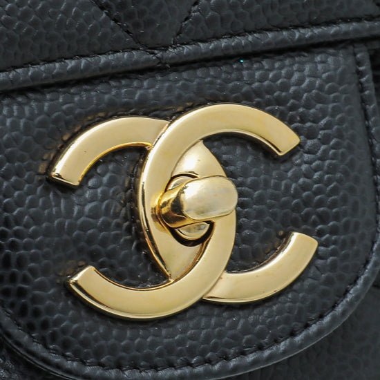 Chanel Black CC Classic Double Flap Maxi