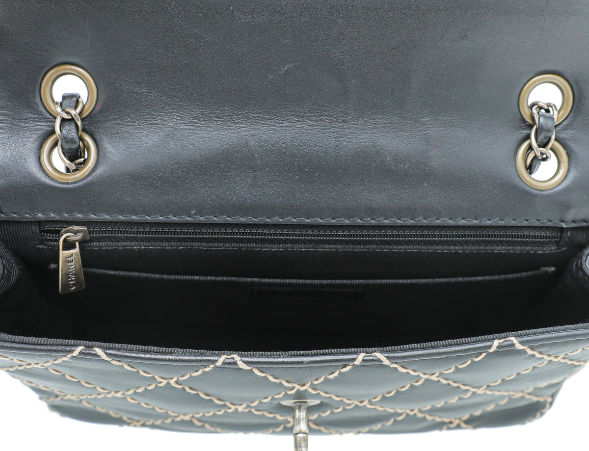 Chanel Black Wild Stitch Flap Medium Bag