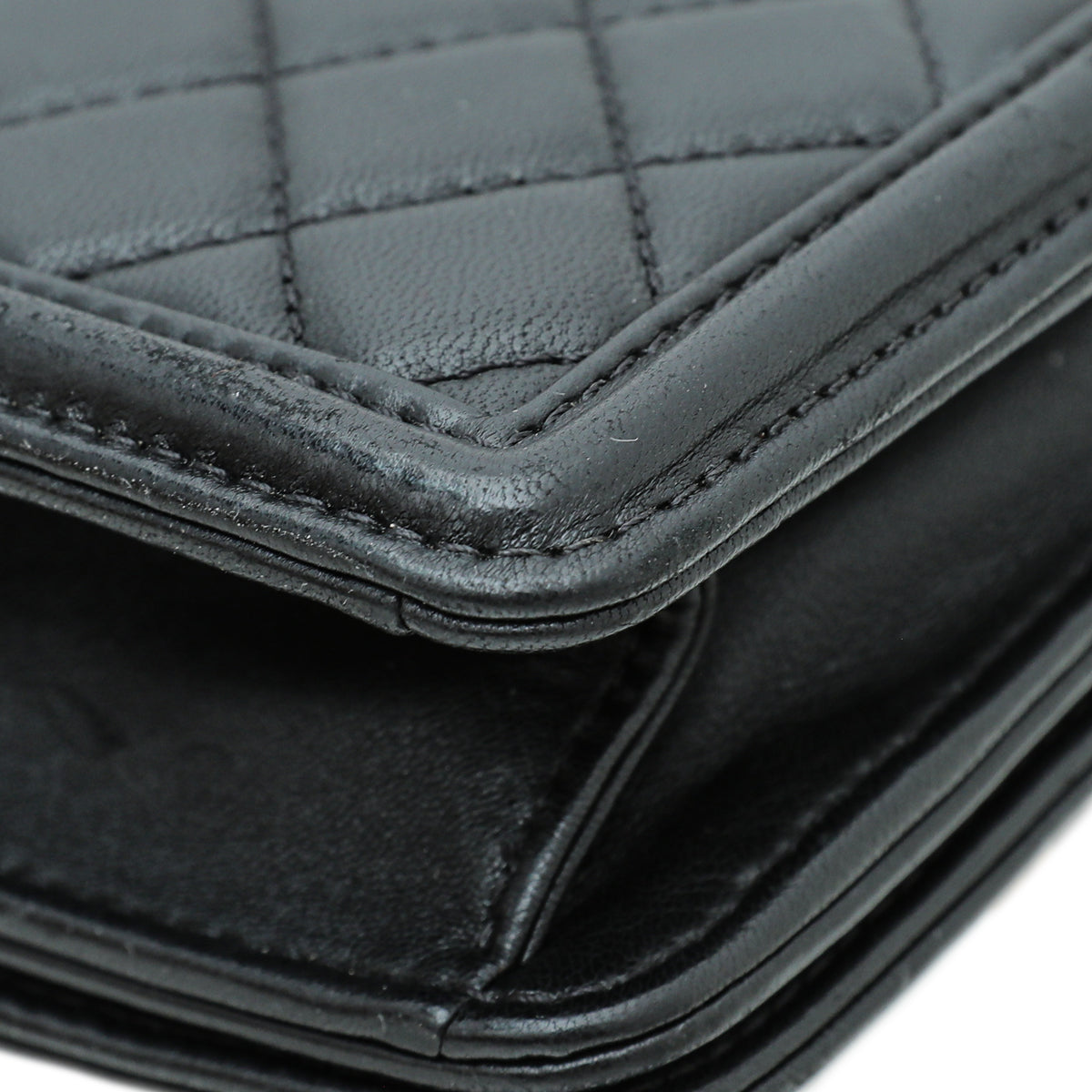 Chanel Black Vintage Studded Boy Brick Horizontal Chain Bag-Chanel-THE CLOSET