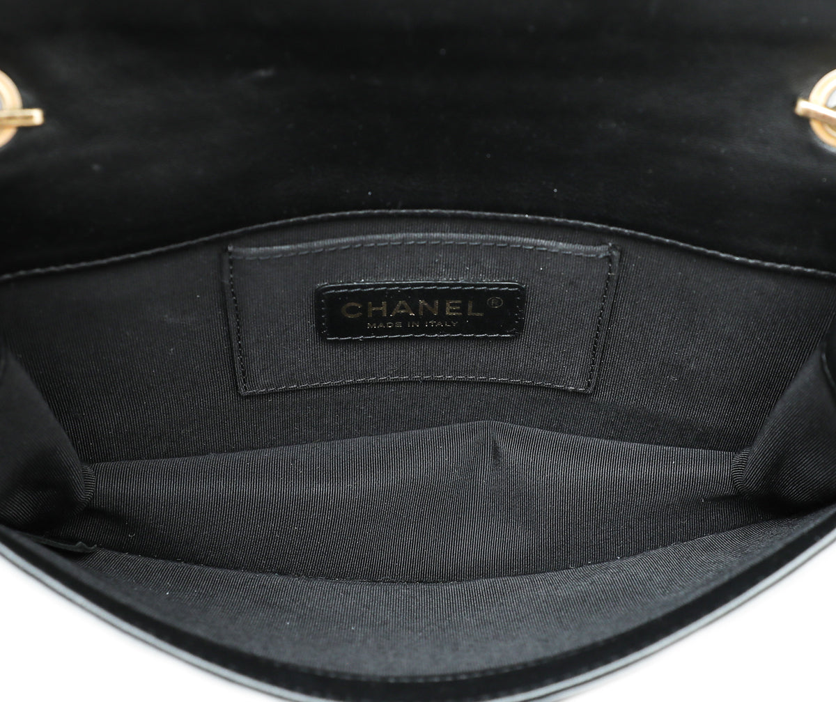 Chanel Black Vintage Studded Boy Brick Horizontal Chain Bag-Chanel-THE CLOSET