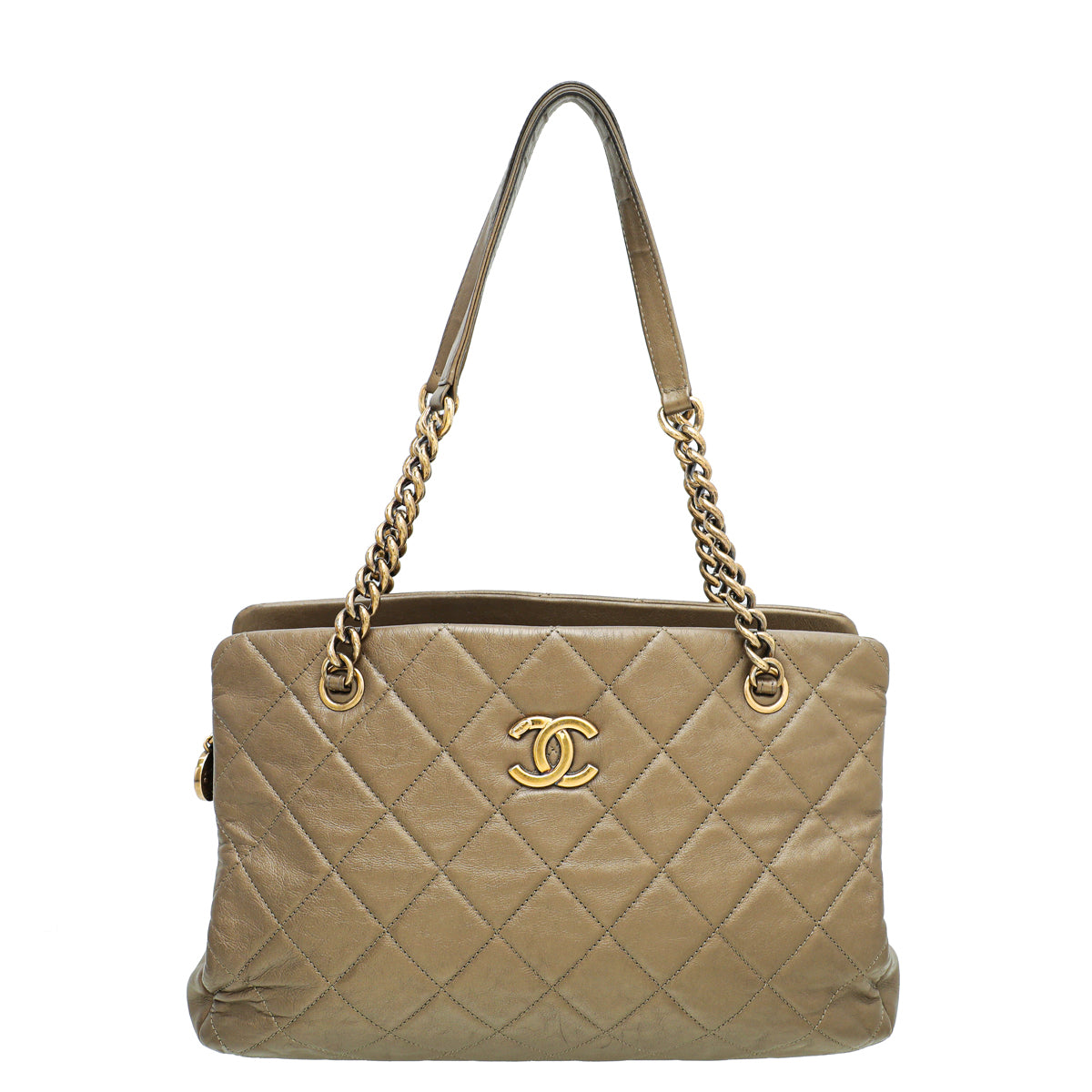 Chanel Bronze Brown CC Crown Quilted Tote Bag-Chanel-THE CLOSET
