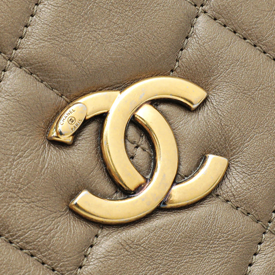 Chanel Bronze Brown CC Crown Quilted Tote Bag