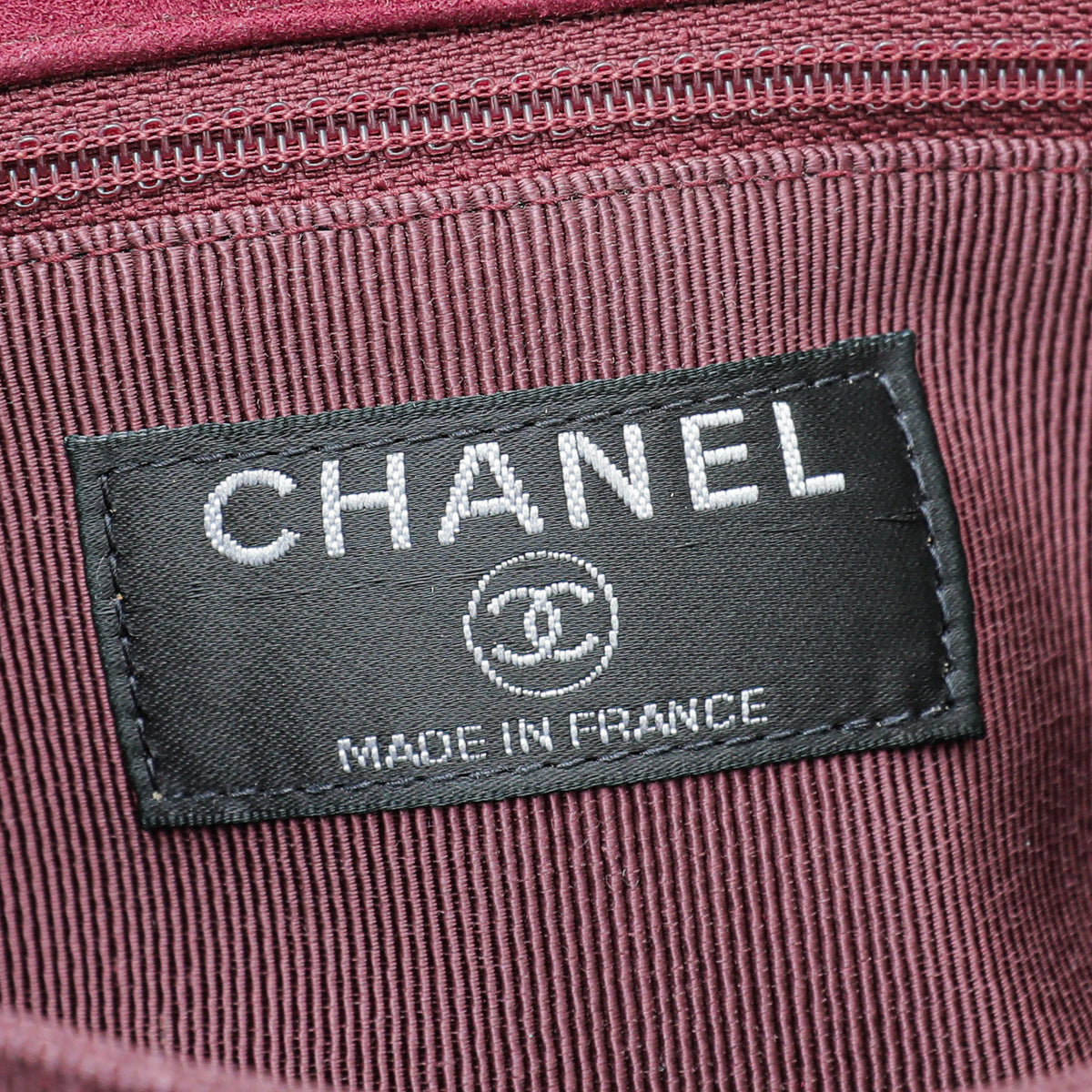 Chanel Burgundy Suede Reissue Lock Pocket Chain Bag