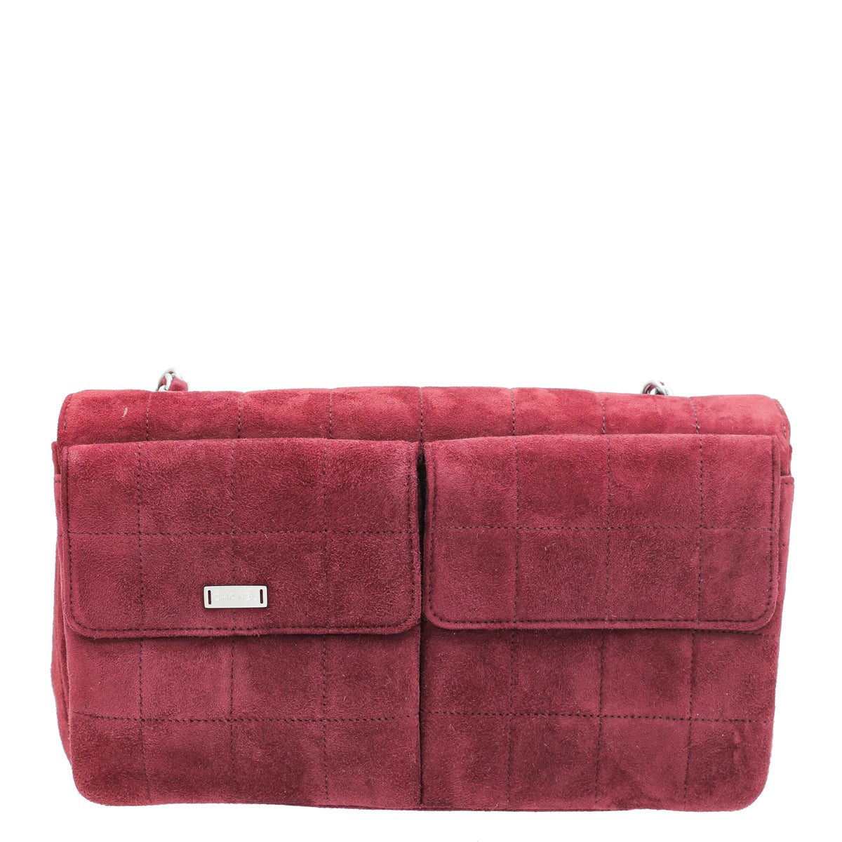 Chanel Burgundy Suede Reissue Lock Pocket Chain Bag-Chanel-THE CLOSET