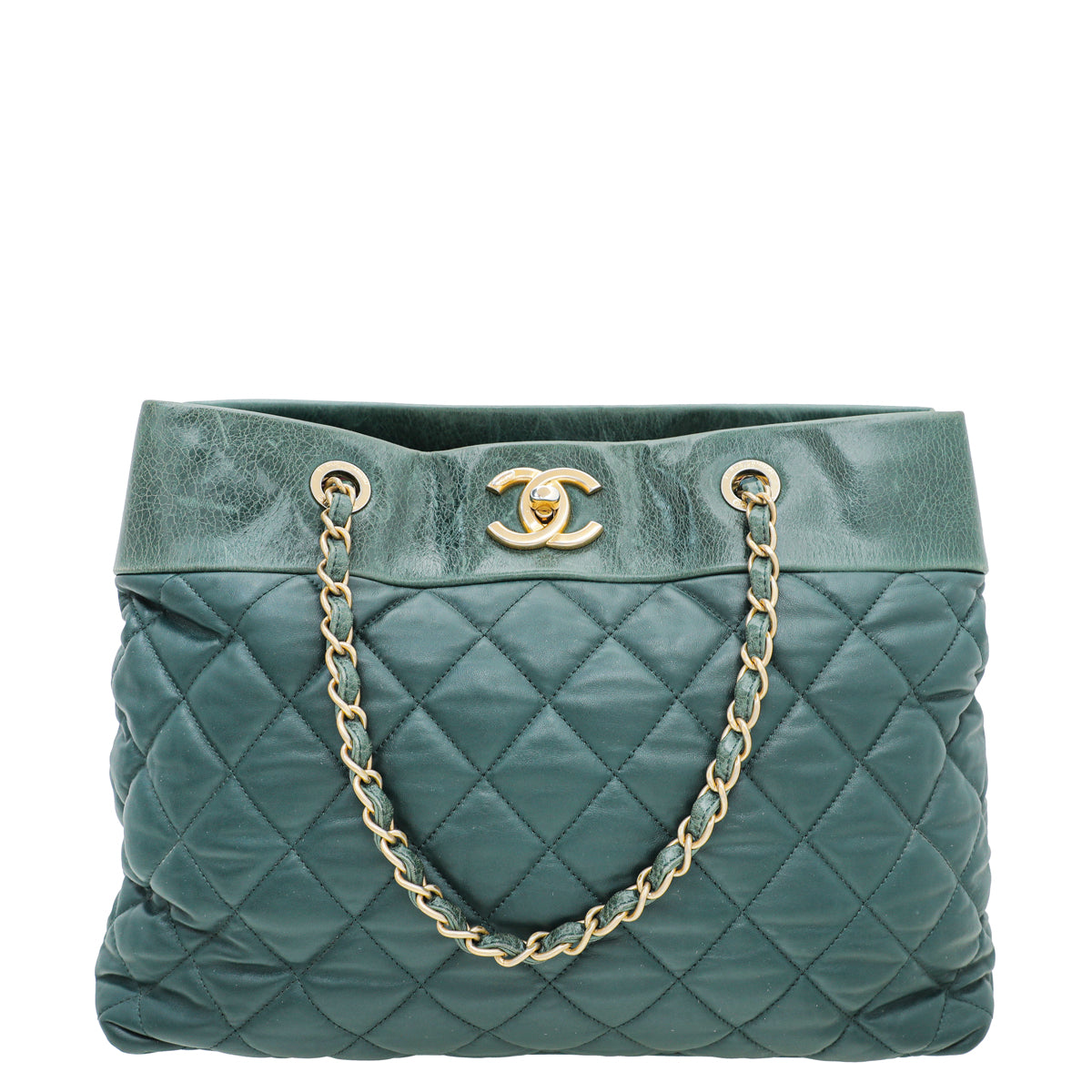 Chanel Green Supple Soft Elegance Tote Large Bag-Chanel-THE CLOSET