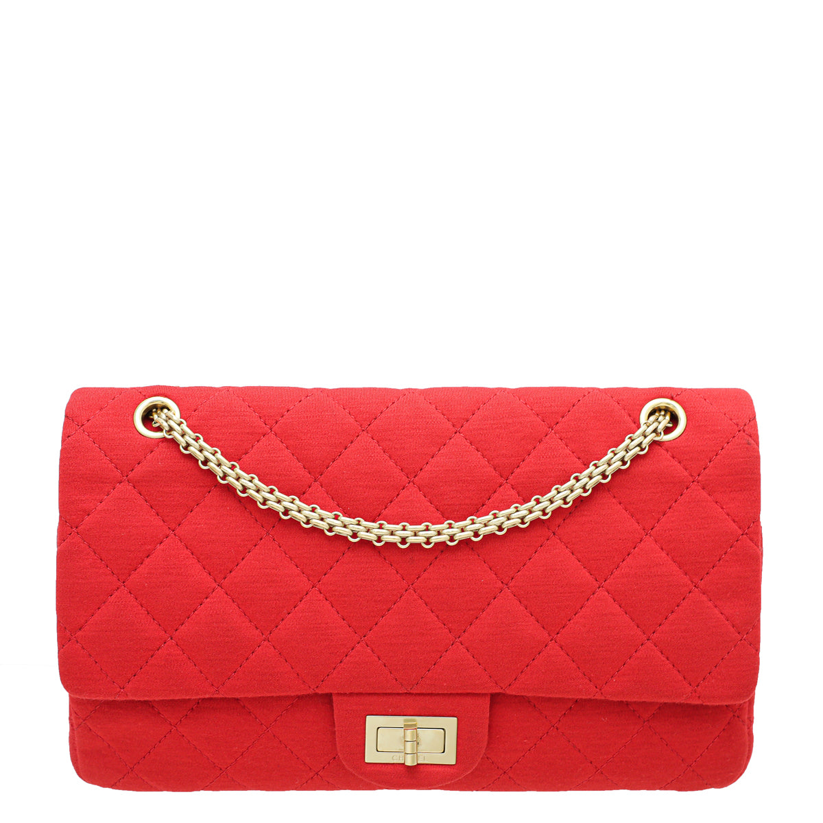 Chanel Red Reissue 2.55 Classic Jersey Double Flap 227 Bag-Chanel-THE CLOSET