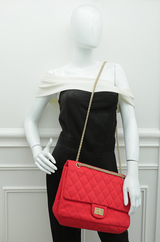 Chanel Red Reissue 2.55 Classic Jersey Double Flap 227 Bag – The Closet