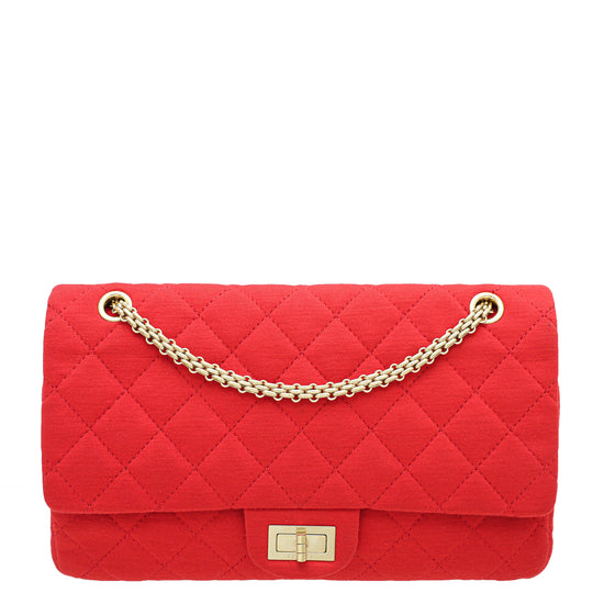 Chanel Red Reissue 2.55 Classic Jersey Double Flap 227 Bag – The