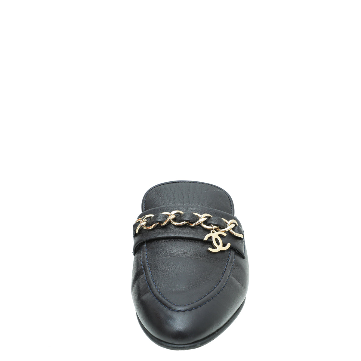 Chanel Indigo Blue CC Chain Mules 38-Chanel-THE CLOSET