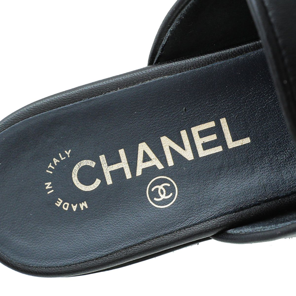 Chanel Indigo Blue CC Chain Mules 38 – The Closet