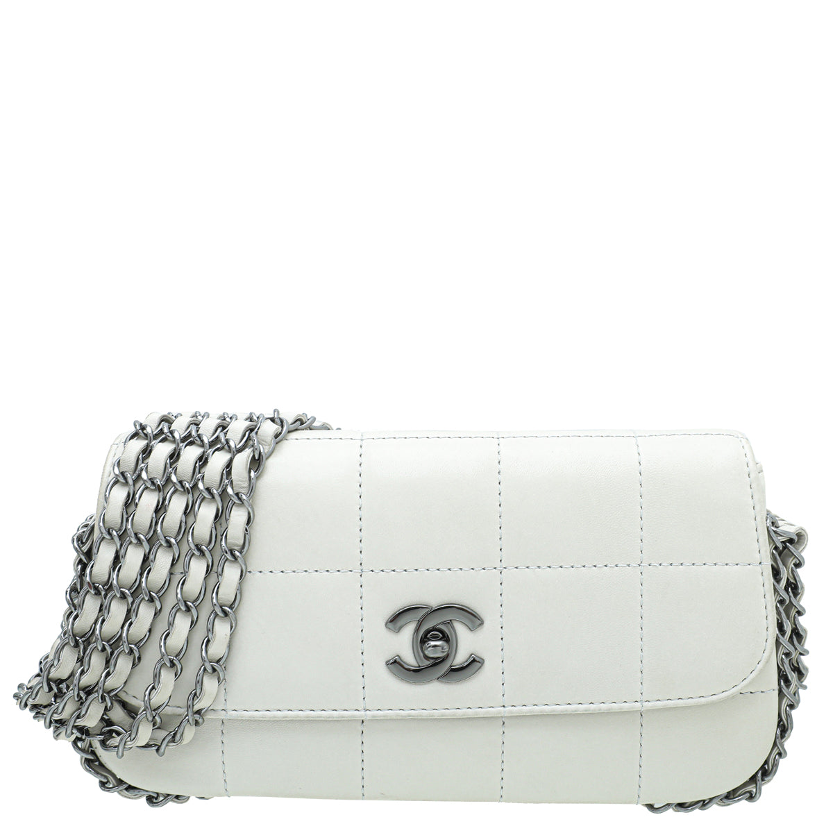 Chanel White Multi Chain Flap Bag-Chanel-THE CLOSET