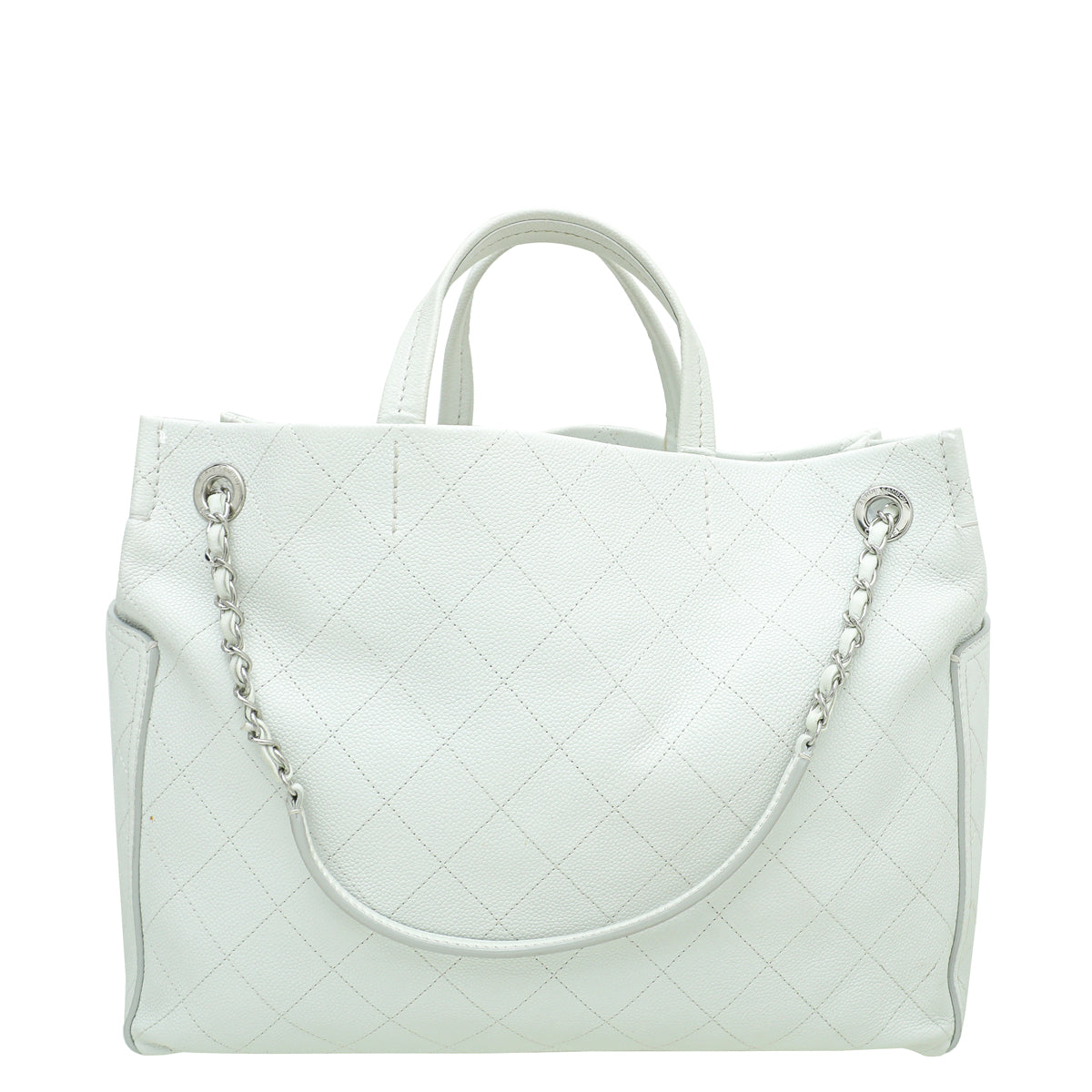 Chanel White CC Pocket Tote Bag-Chanel-THE CLOSET