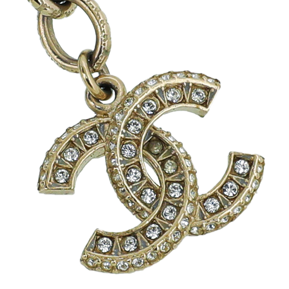 Chanel White CC Crystal Drop Charm Pearl Bracelet-Chanel-THE CLOSET