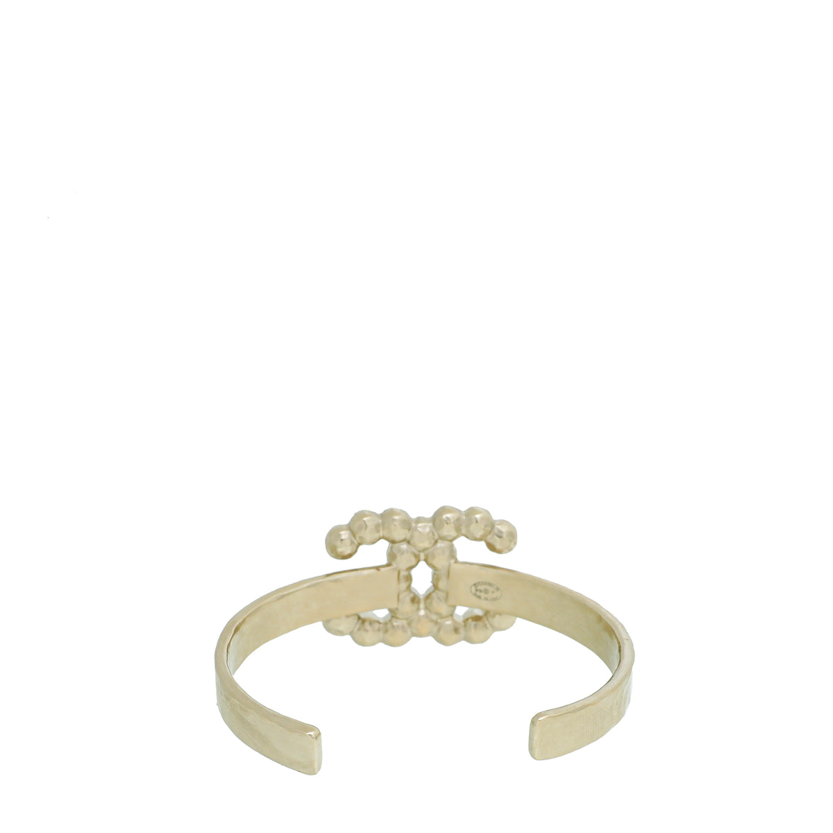 Chanel Light Gold CC Faux Pearl Cuff Bangle-Chanel-THE CLOSET