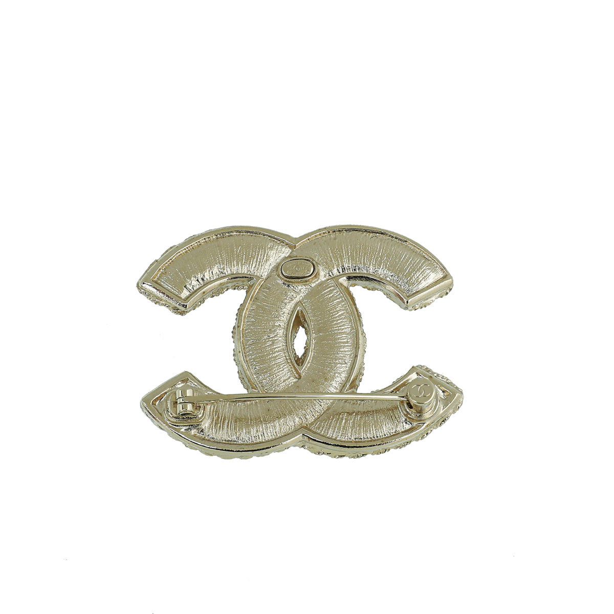 Chanel Light Gold Floral Beaded Faux Pearl CC Brooch-Chanel-THE CLOSET