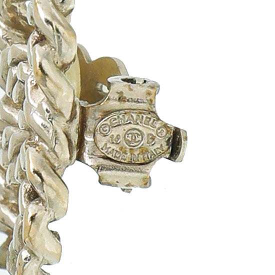 Chanel Light Gold Finish CC Chain Link Clip On Earrings