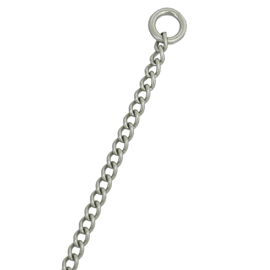 Chanel Silver CC Crystal And Heart Chain Necklace