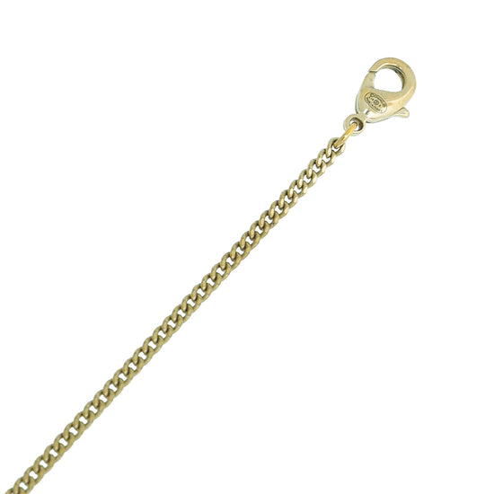 Chanel Gold Tone CC Pearl Pendant Necklace