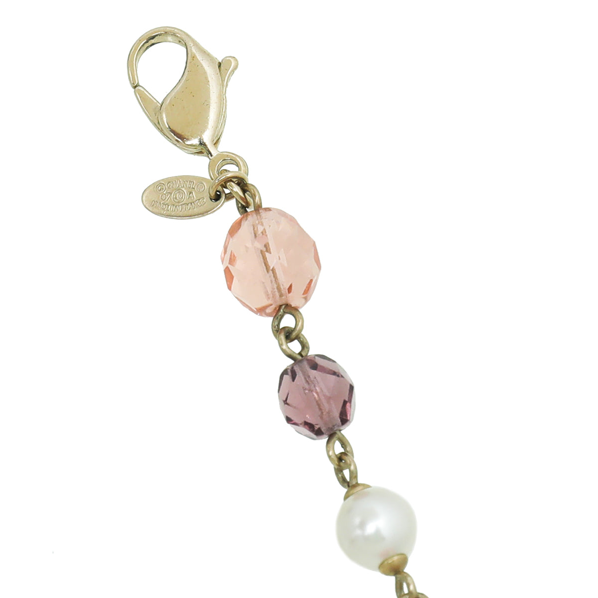 Chanel Tricolor CC Pearl Crystal Square Glass Necklace-Chanel-THE CLOSET
