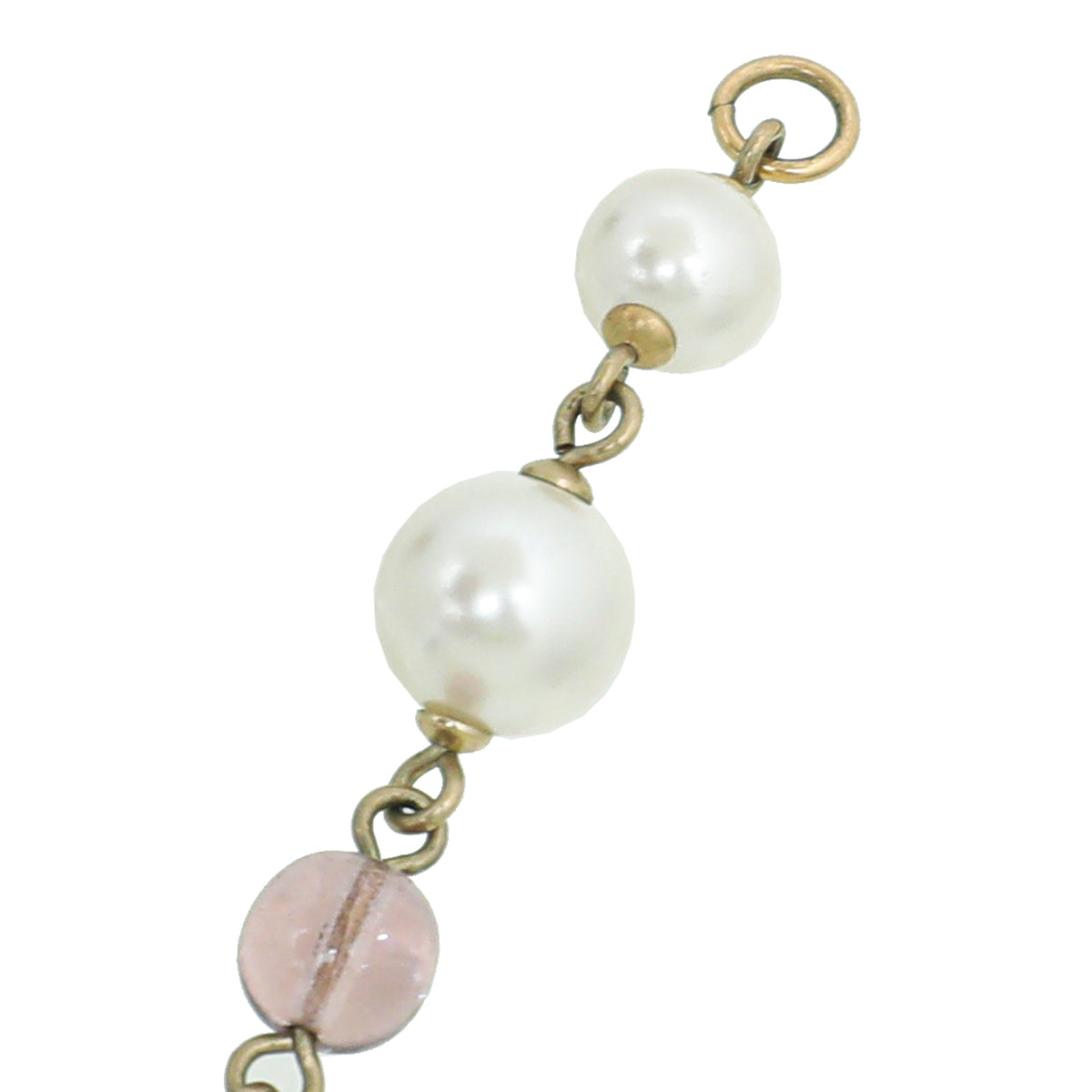 Chanel Tricolor CC Pearl Crystal Square Glass Necklace