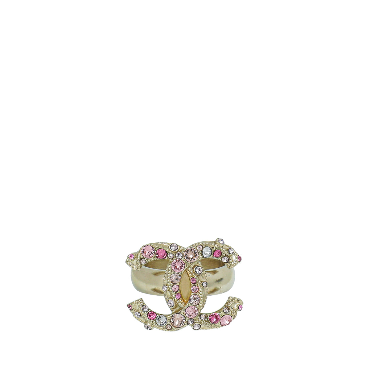 Chanel Pink CC Crystal Ring 10-Chanel-THE CLOSET