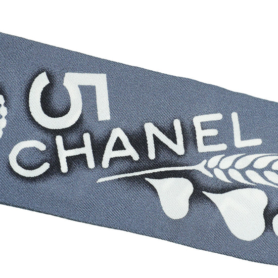 Chanel Gray Coco Paris Twill Scarf