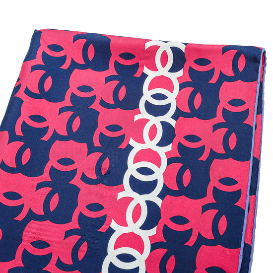 Load image into Gallery viewer, Chanel Tricolor CC Logo Print Square Scarf
