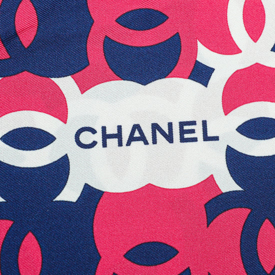 Load image into Gallery viewer, Chanel Tricolor CC Logo Print Square Scarf
