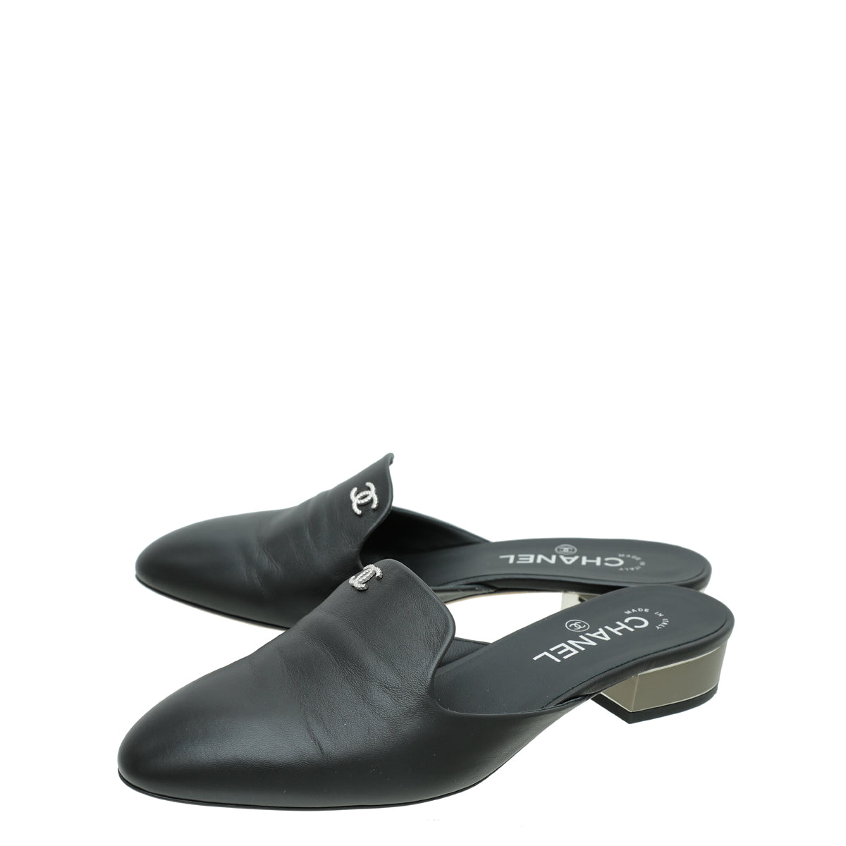 Chanel Black CC Slide Mules 39-Chanel-THE CLOSET