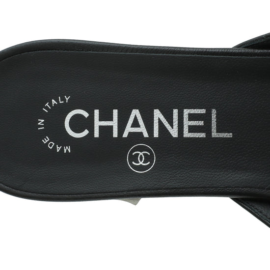Chanel Black CC Slide Mules 39