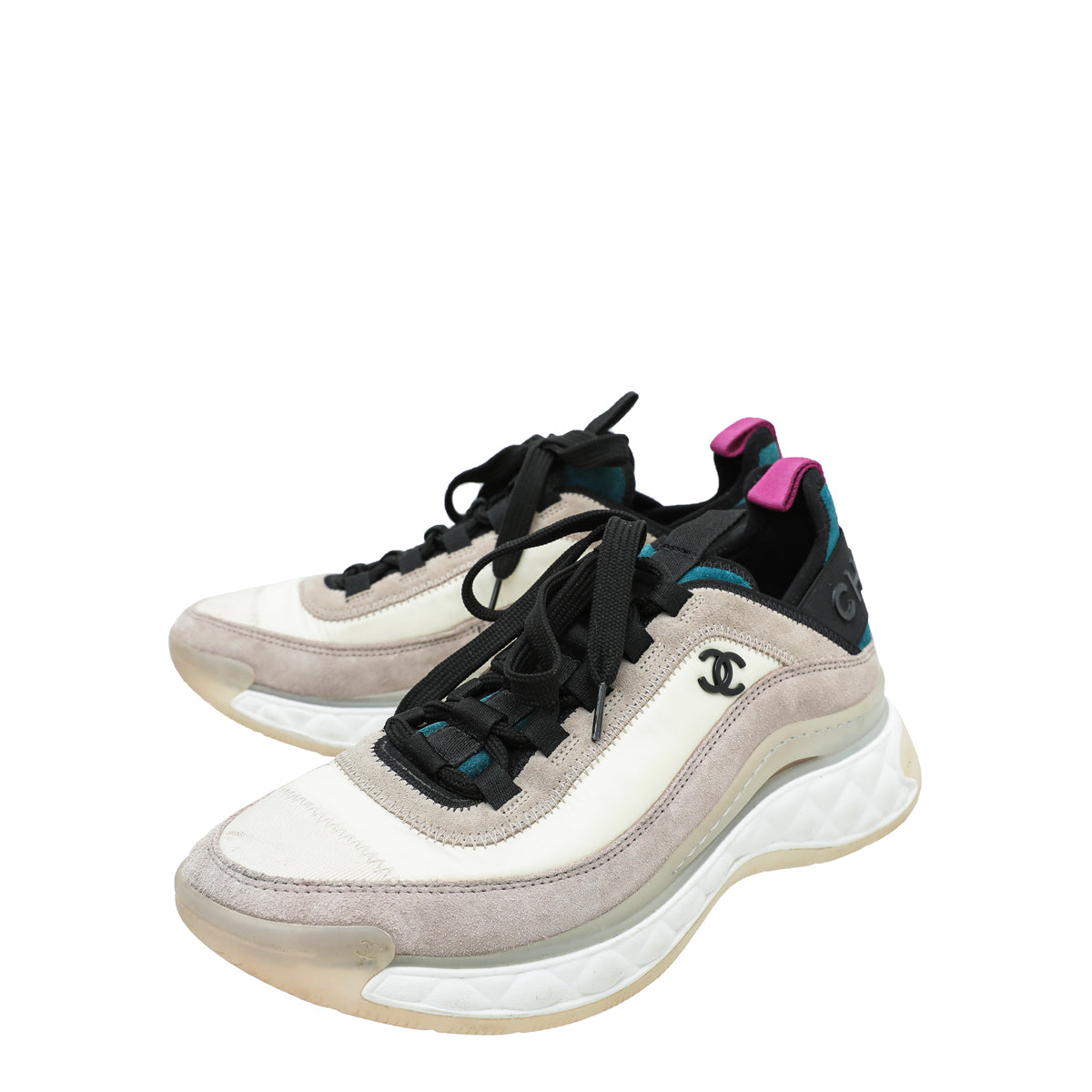 Chanel Multicolor CC Trainer Suede Nylon Sneakers 38-Chanel-THE CLOSET