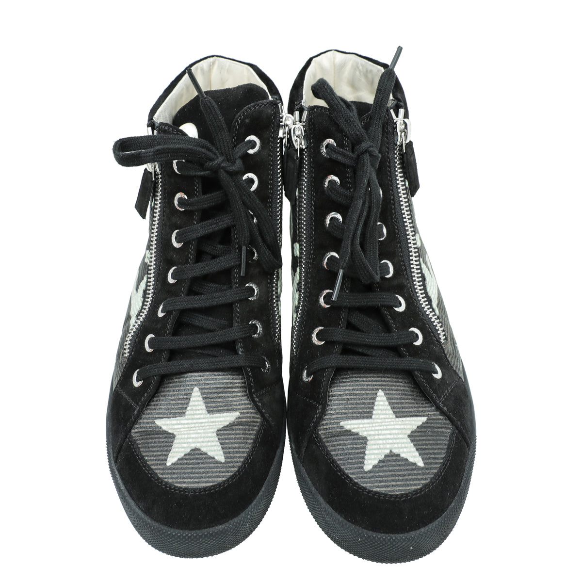 Chanel Black CC Star Print Ankle Boot 40