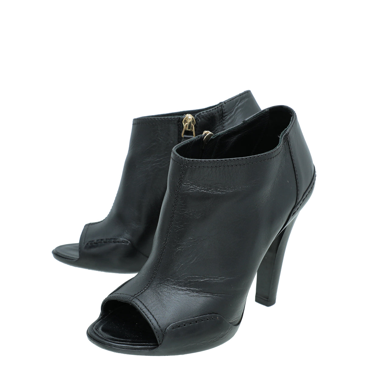 Chanel Black CC Peep Toe Ankle Boot 36-Chanel-THE CLOSET