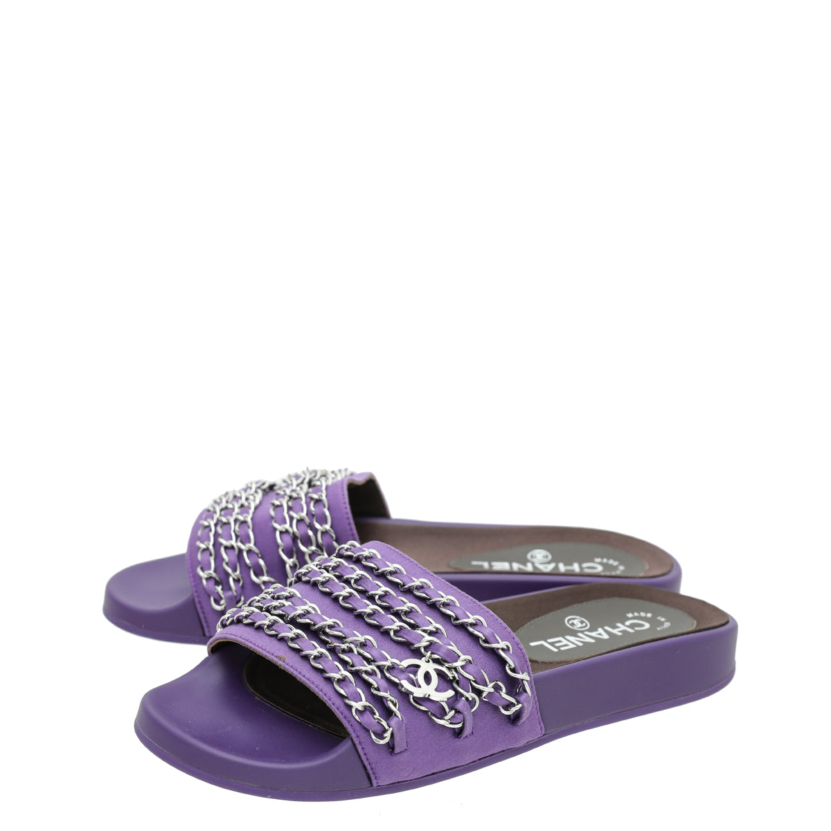 Chanel Purple Sandals Chanel Women's Velcro Platform Sandals