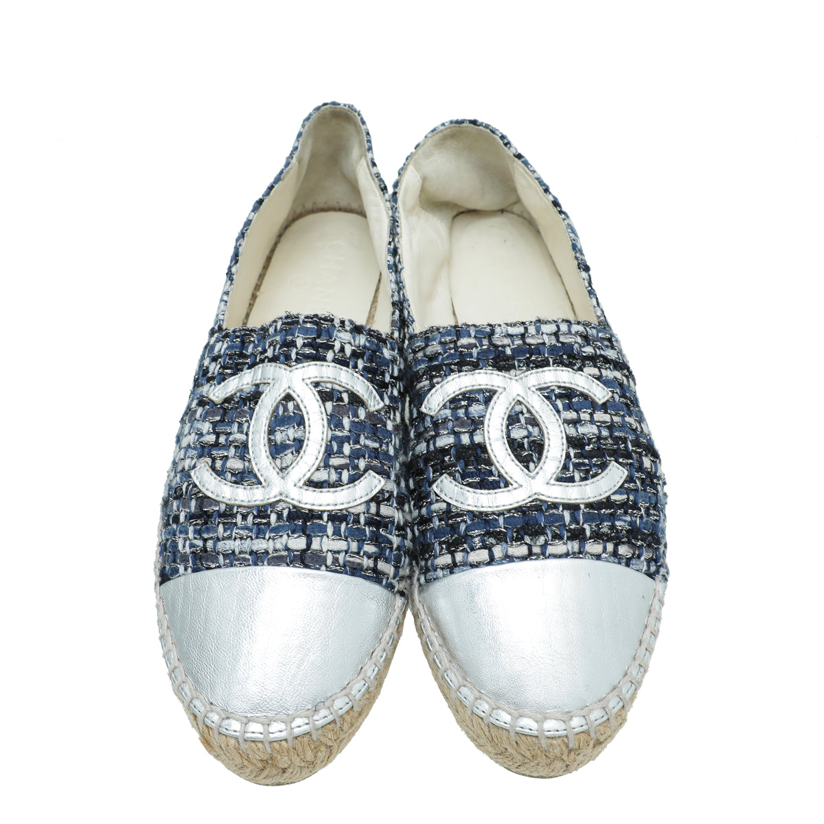 Chanel Blue Tweed Espadrilles  Size 41  LuxuryPromise