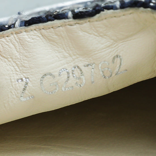 Chanel Espadrille 37 Tweed Canvas Leather CC Cap-Toe Flats CC