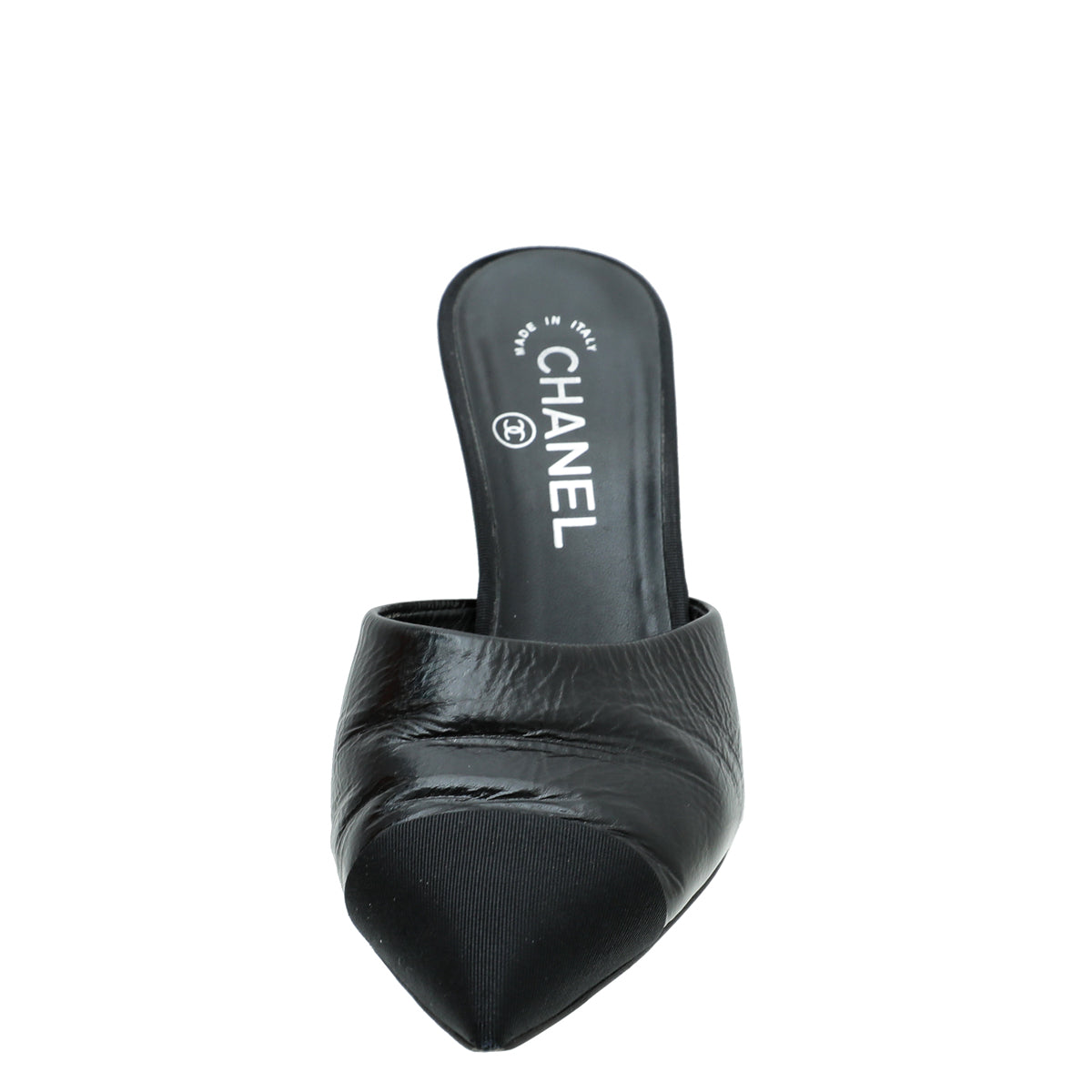 Chanel Black CC Grosgrain Cap Toe Pearl Mule 36-Chanel-THE CLOSET